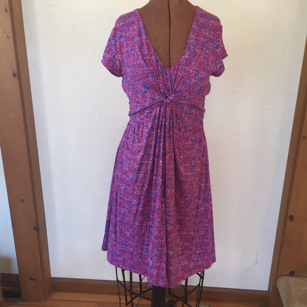 Garnet Hill Size 8 Rayon blend tie front dress
